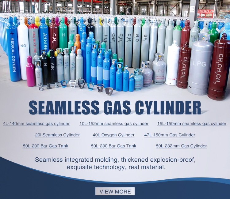 High Pressure Vessel Seamless Steel Gas Cylinde rwith TUV Test Report 40L 230bar Gas Cylinder